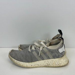 Adidas NMD R2 Primeknit Running Shoes Grey Pink Womens Size 8